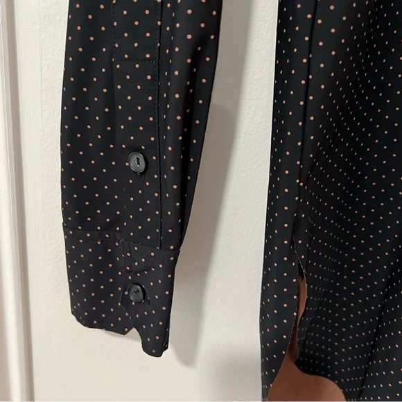 Lysse Black Microdot Button-Down Shirt Large - Picture 3 of 6